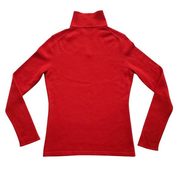 Peck & Peck Cashmere 100% 2 Ply Red Polo Neck Size M - Picture 5 of 10